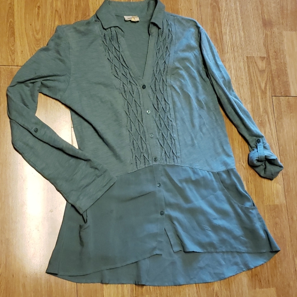 ANTHRO Meadow Rue sage green Reha tunic S